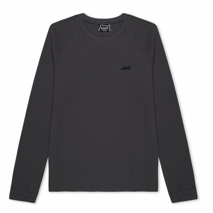 Castanza Waffle Knit Long Sleeve (Charcoal) - Ripndip