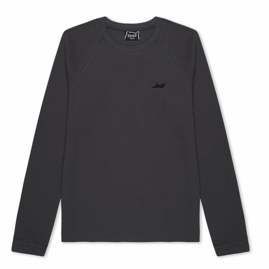 Castanza Waffle Knit Long Sleeve (Charcoal) - Ripndip