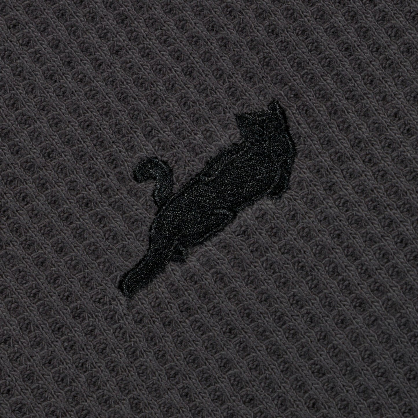 Castanza Waffle Knit Long Sleeve (Charcoal) - Ripndip