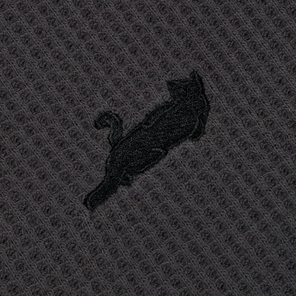 Castanza Waffle Knit Long Sleeve (Charcoal) - Ripndip