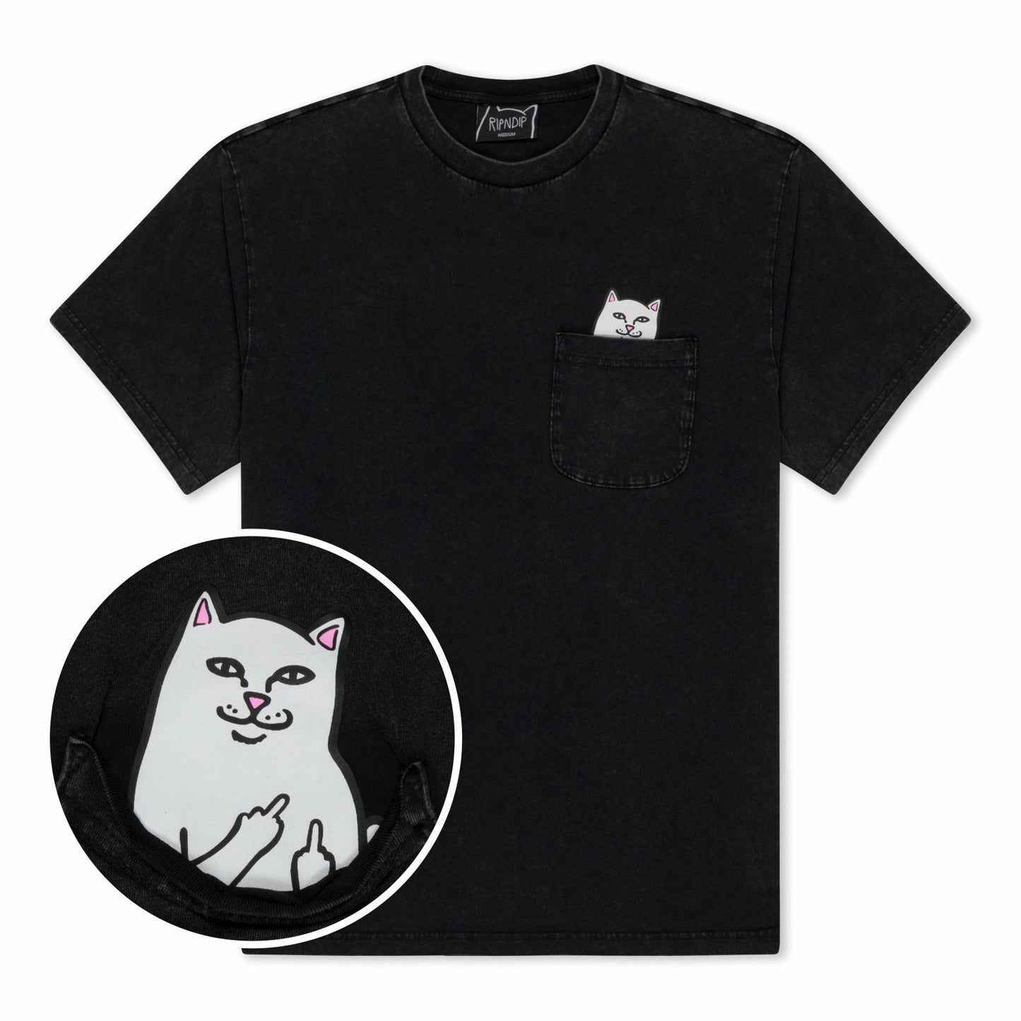 Lord Nermal Pocket Tee (Black Vintage Wash) - Ripndip