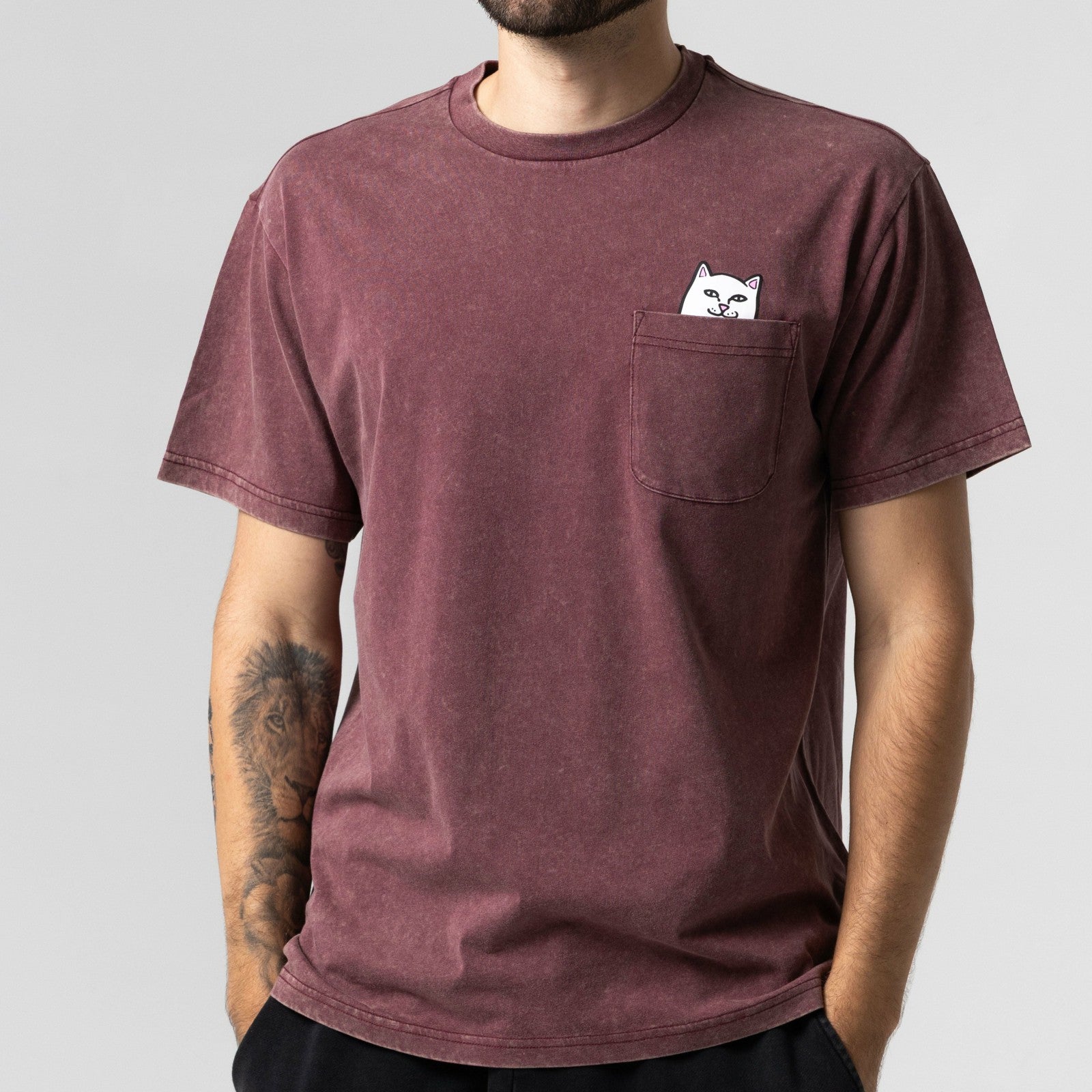 Lord Nermal Pocket Tee (Burgundy Vintage Wash) - Ripndip
