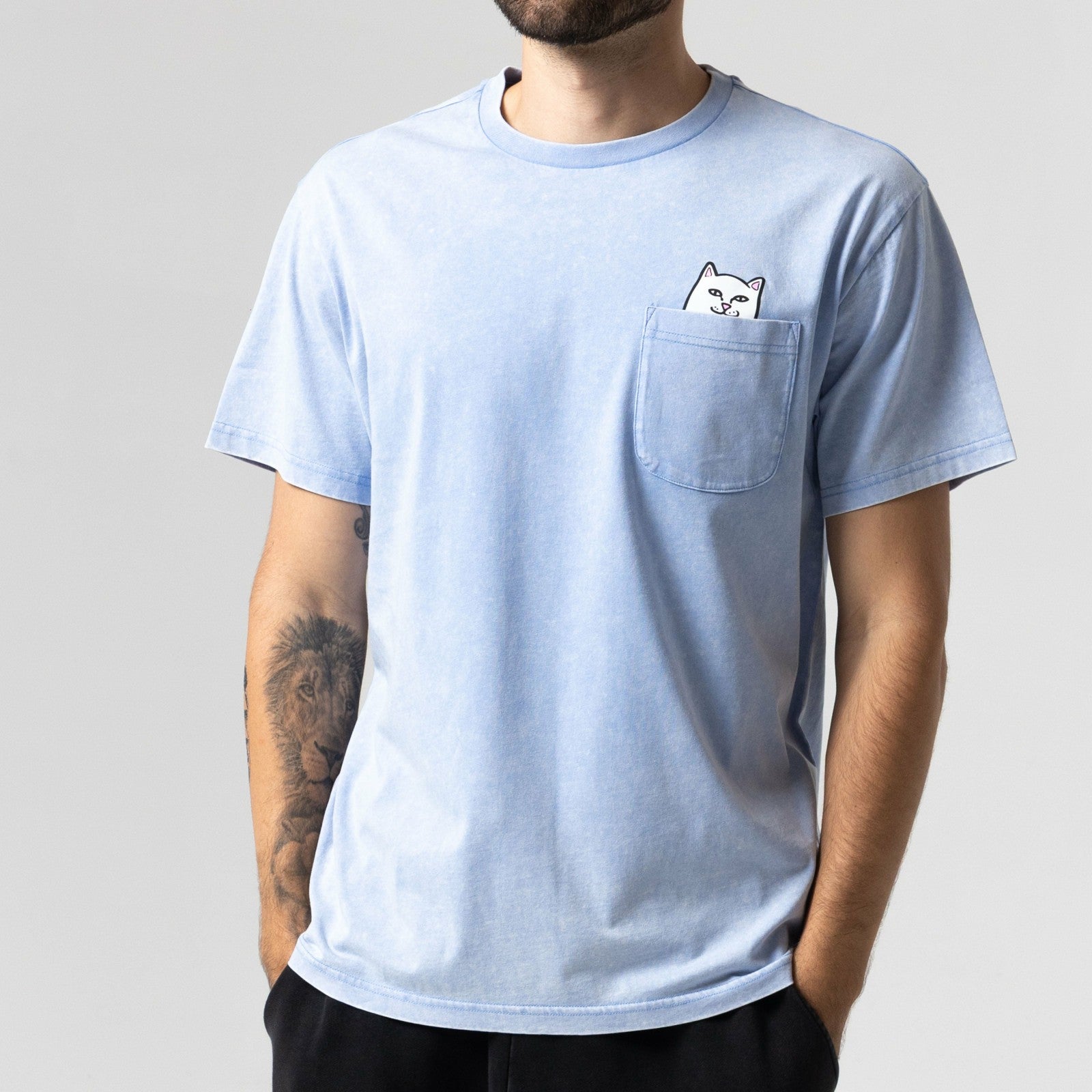 Lord Nermal Pocket Tee (Power Blue Vintage Wash) - Ripndip