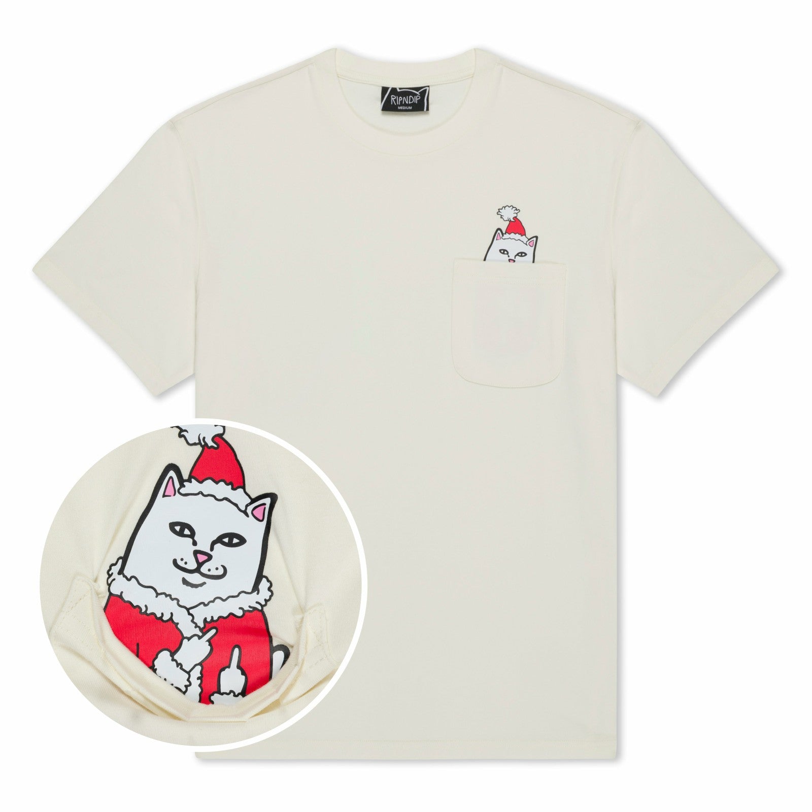 Lord Santa Pocket Tee (Bone) - Ripndip