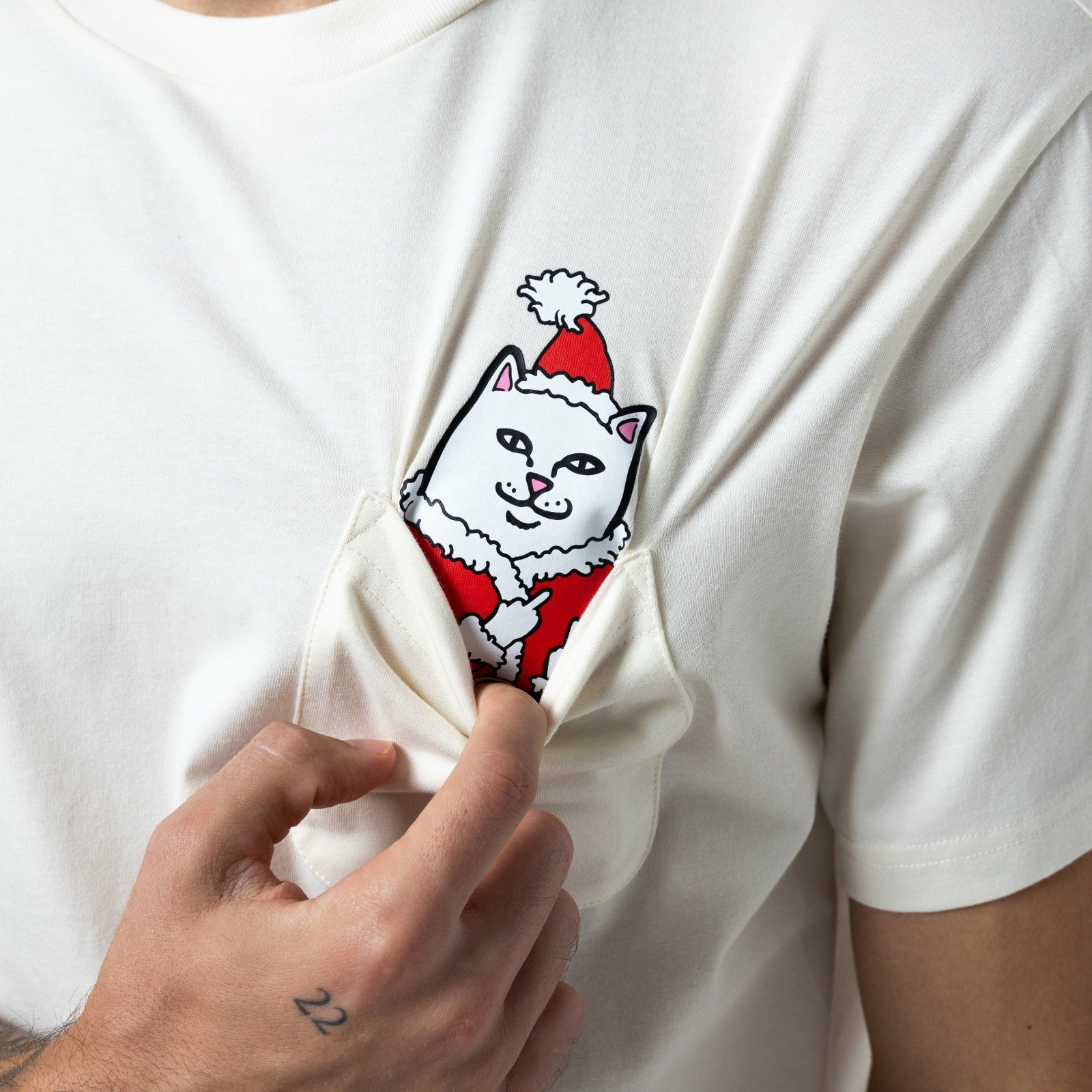 Lord Santa Pocket Tee (Bone) - Ripndip