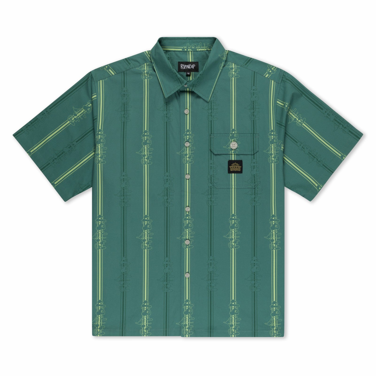 Melted Striped Button Up (Teal) - Ripndip