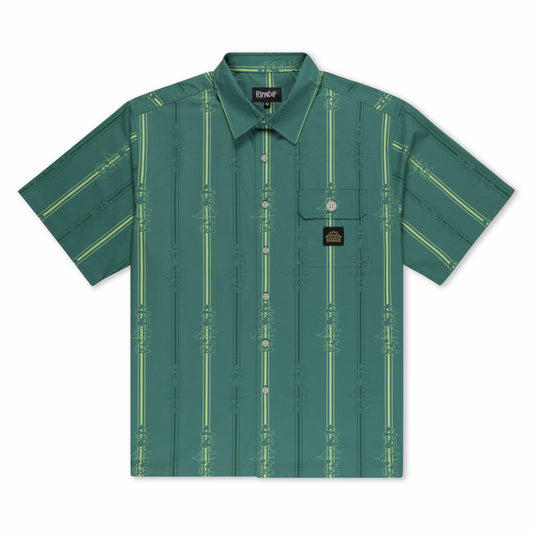 Melted Striped Button Up (Teal) - Ripndip