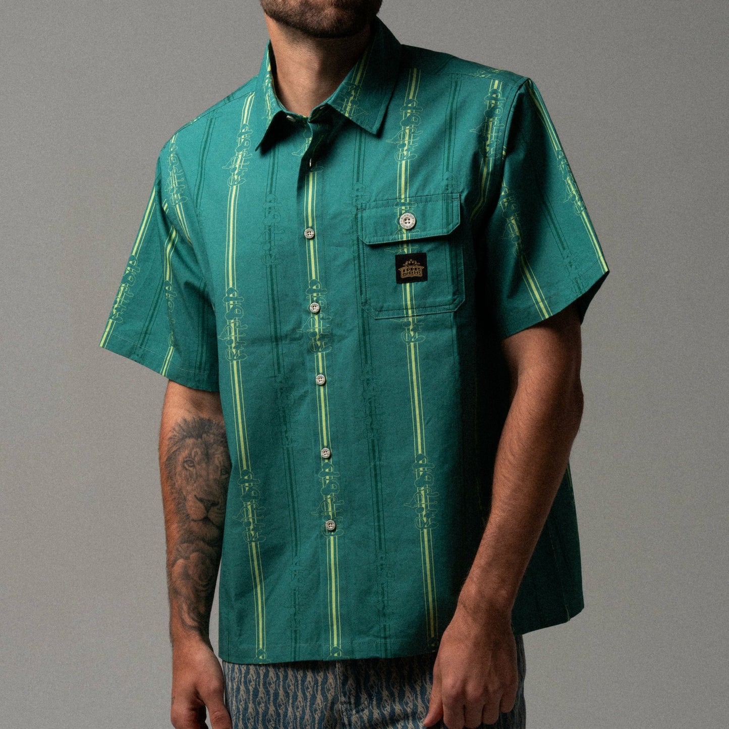 Melted Striped Button Up (Teal) - Ripndip