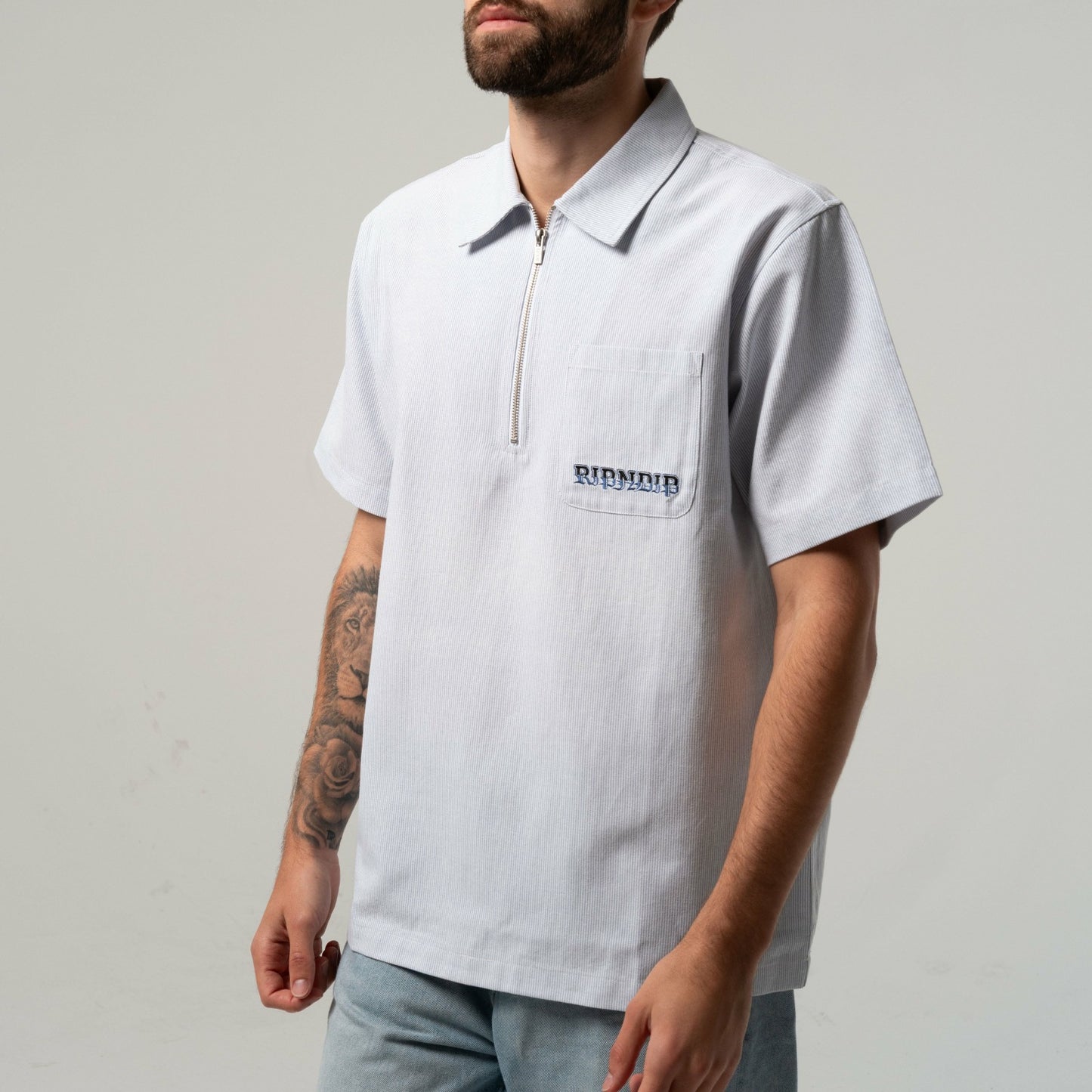 Rich Spirit Quarter Zip Shirt (Light Blue) - Ripndip