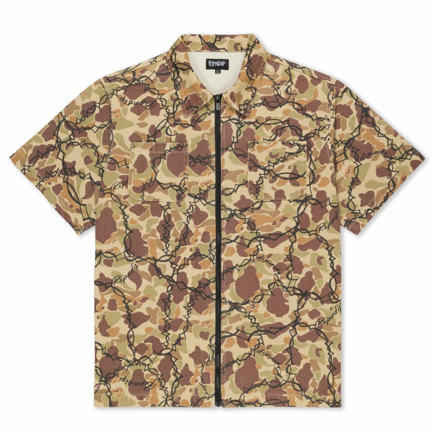 Wired Zip Up Shirt (Tan) - Ripndip