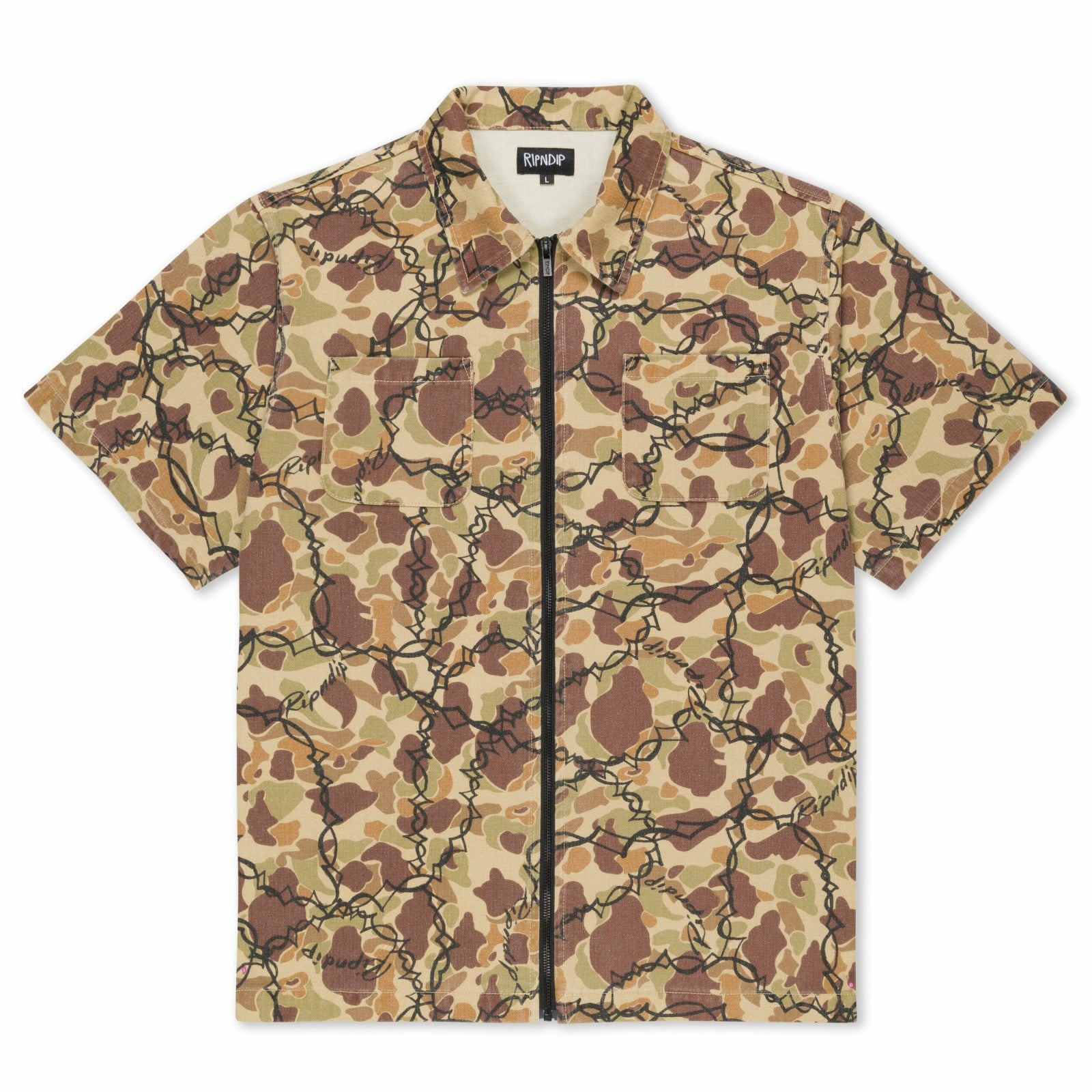 Wired Zip Up Shirt (Tan) - Ripndip
