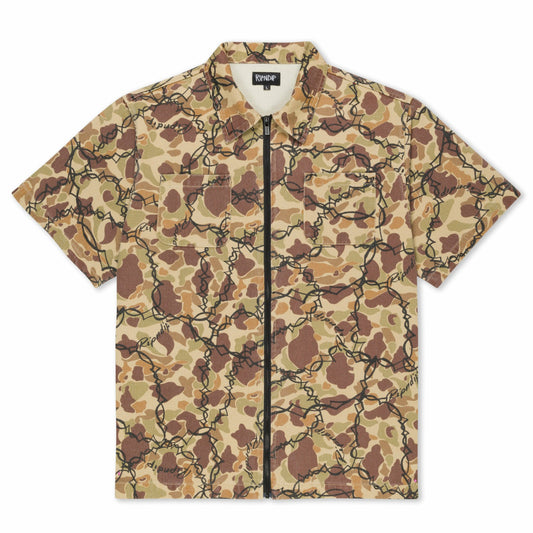 Wired Zip Up Shirt (Tan) - Ripndip