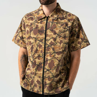 Wired Zip Up Shirt (Tan) - Ripndip