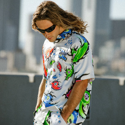 Ember Short Sleeve Button Up (Dusty Grey) - Ripndip