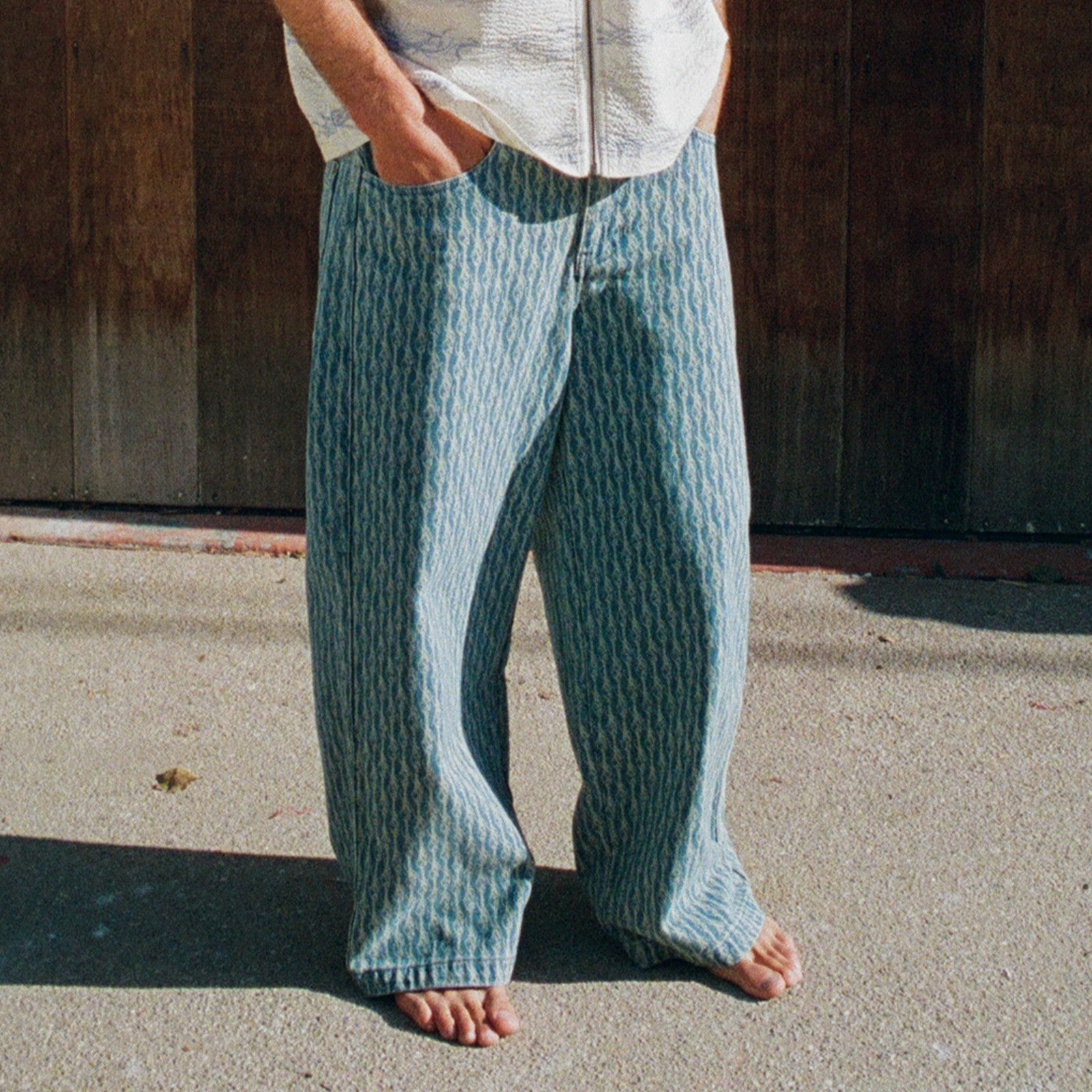Western Roads Wide Fit Pants (Meidum Wash) - Ripndip