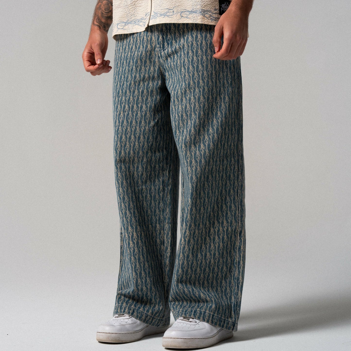 Western Roads Wide Fit Pants (Meidum Wash) - Ripndip
