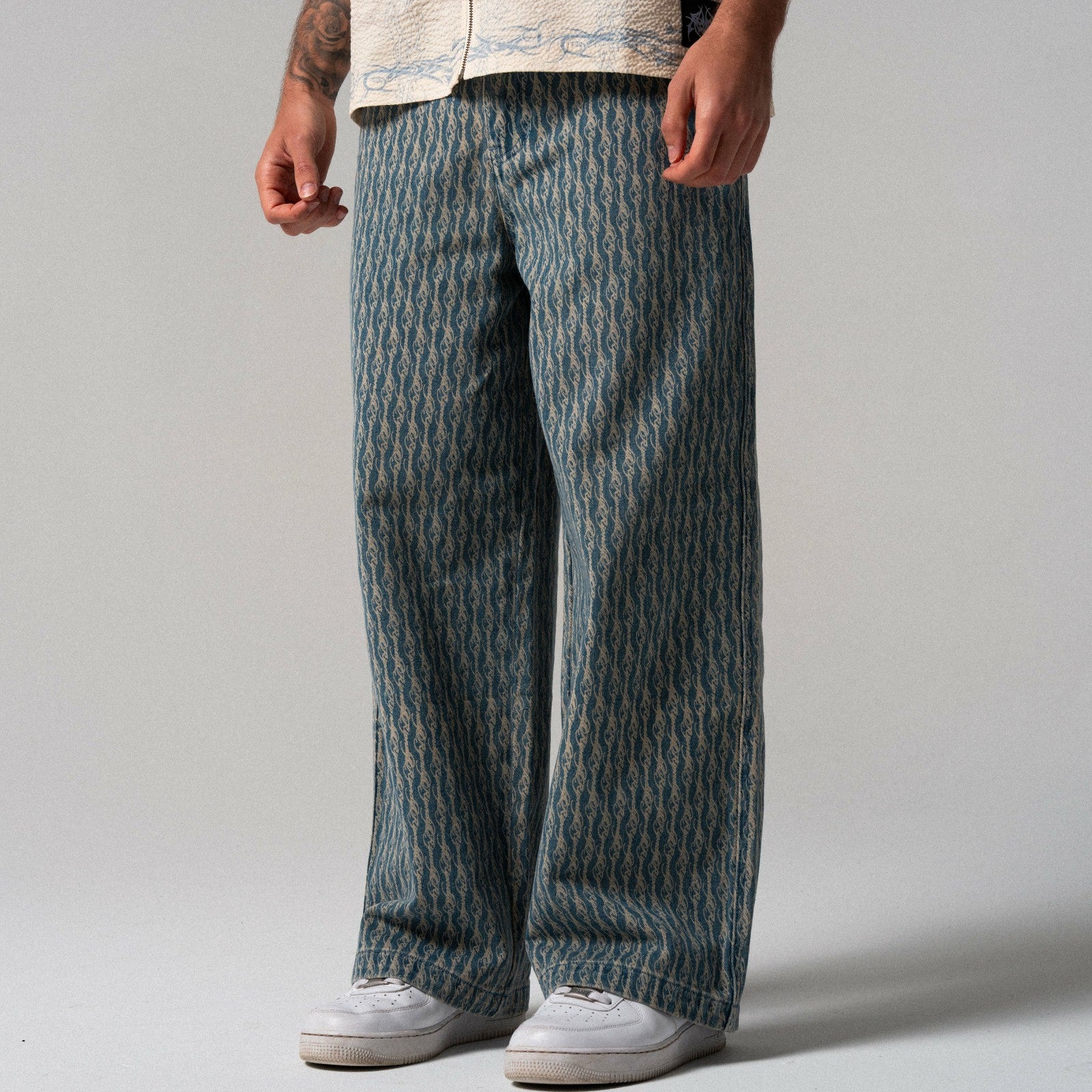 Western Roads Wide Fit Pants (Meidum Wash) - Ripndip