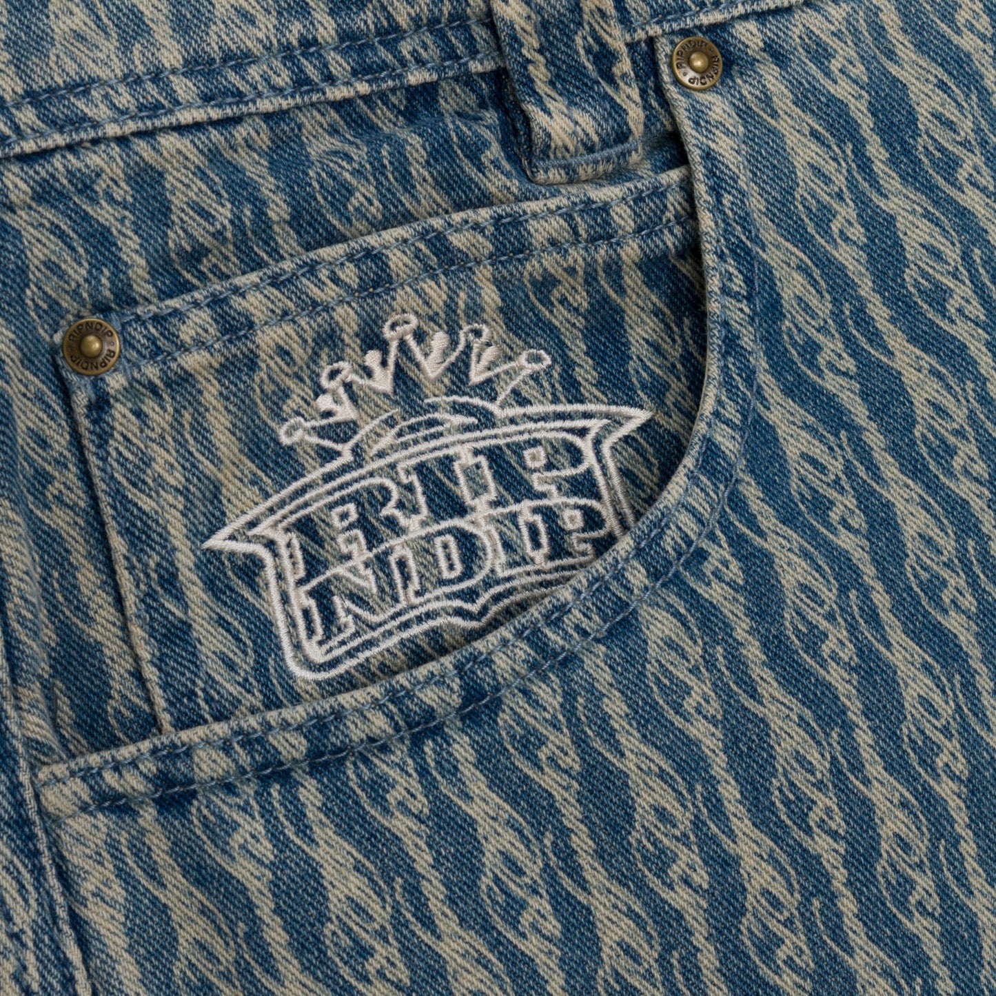 Western Roads Wide Fit Pants (Meidum Wash) - Ripndip