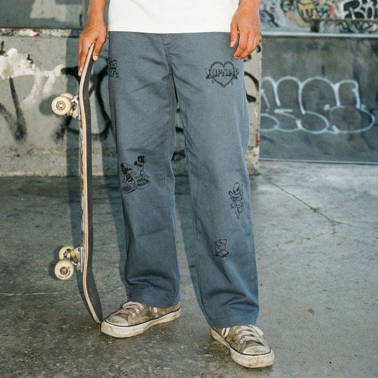 Westside Wide Fit Pants (Slate) - Ripndip