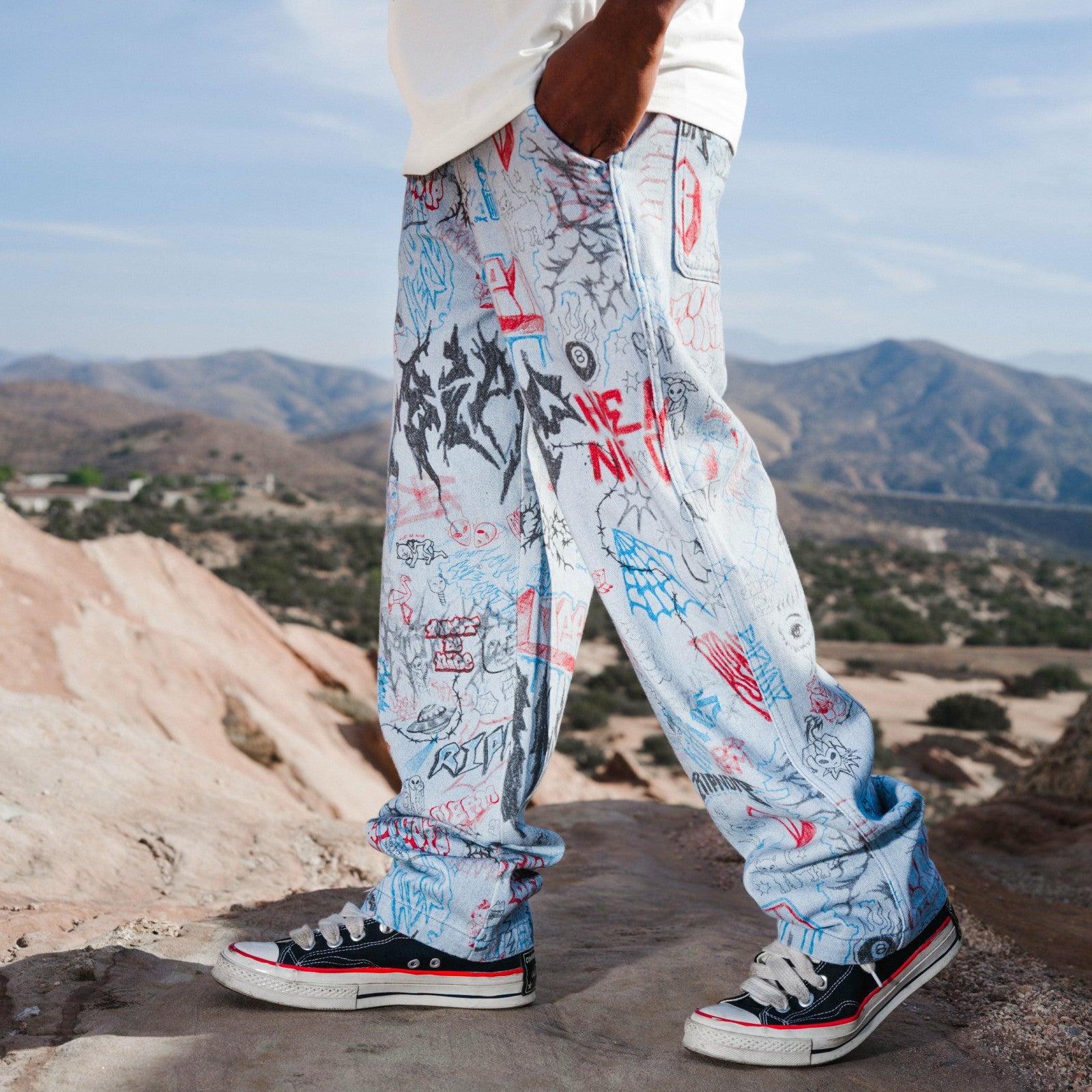 Marker Wide Fit Pants (Light Wash Denim) - Ripndip