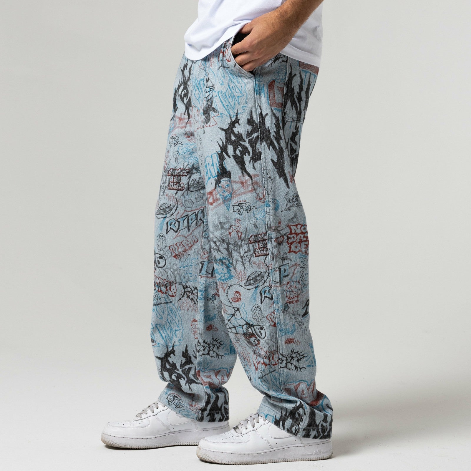 Marker Wide Fit Pants (Light Wash Denim) - Ripndip
