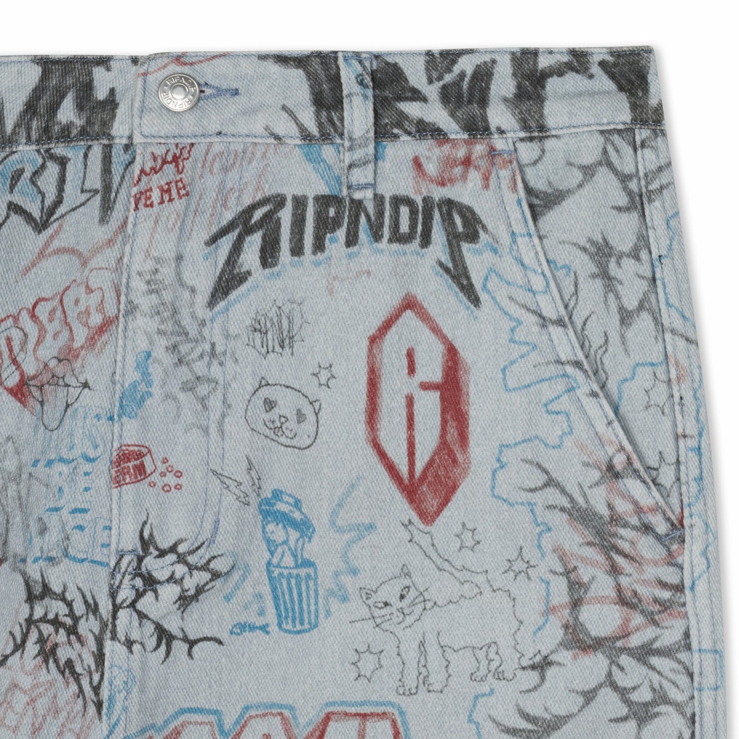 Marker Wide Fit Pants (Light Wash Denim) - Ripndip