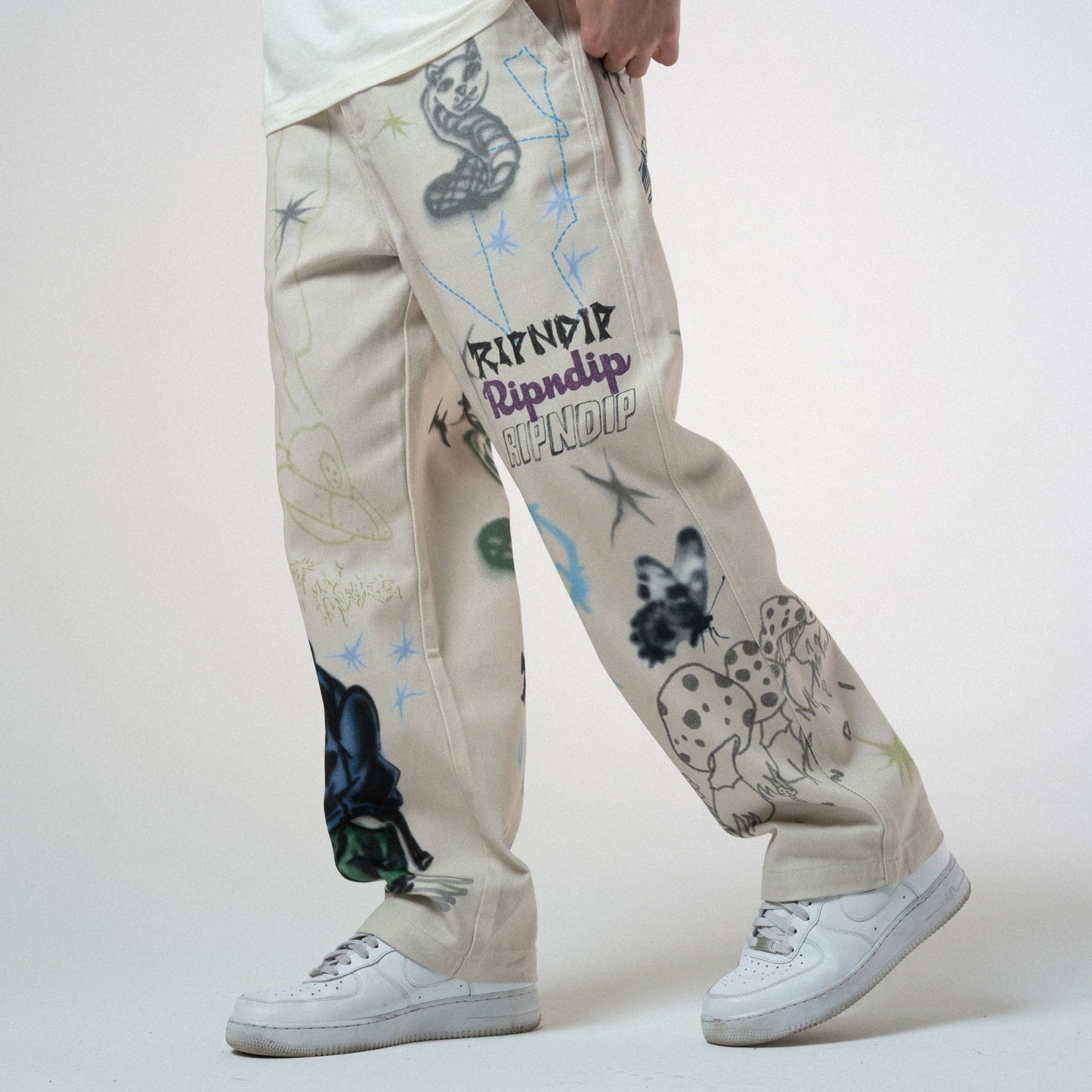 Goosebumps Wide Fit Pants (Bone) - Ripndip