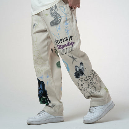 Goosebumps Wide Fit Pants (Bone) - Ripndip