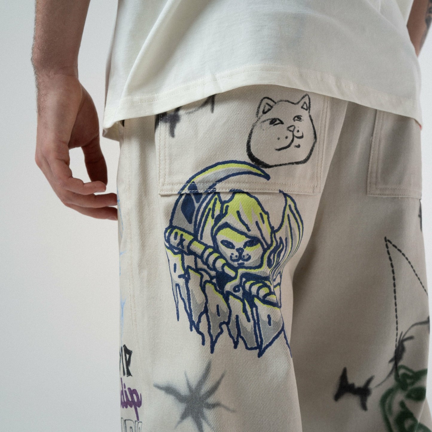 Goosebumps Wide Fit Pants (Bone) - Ripndip