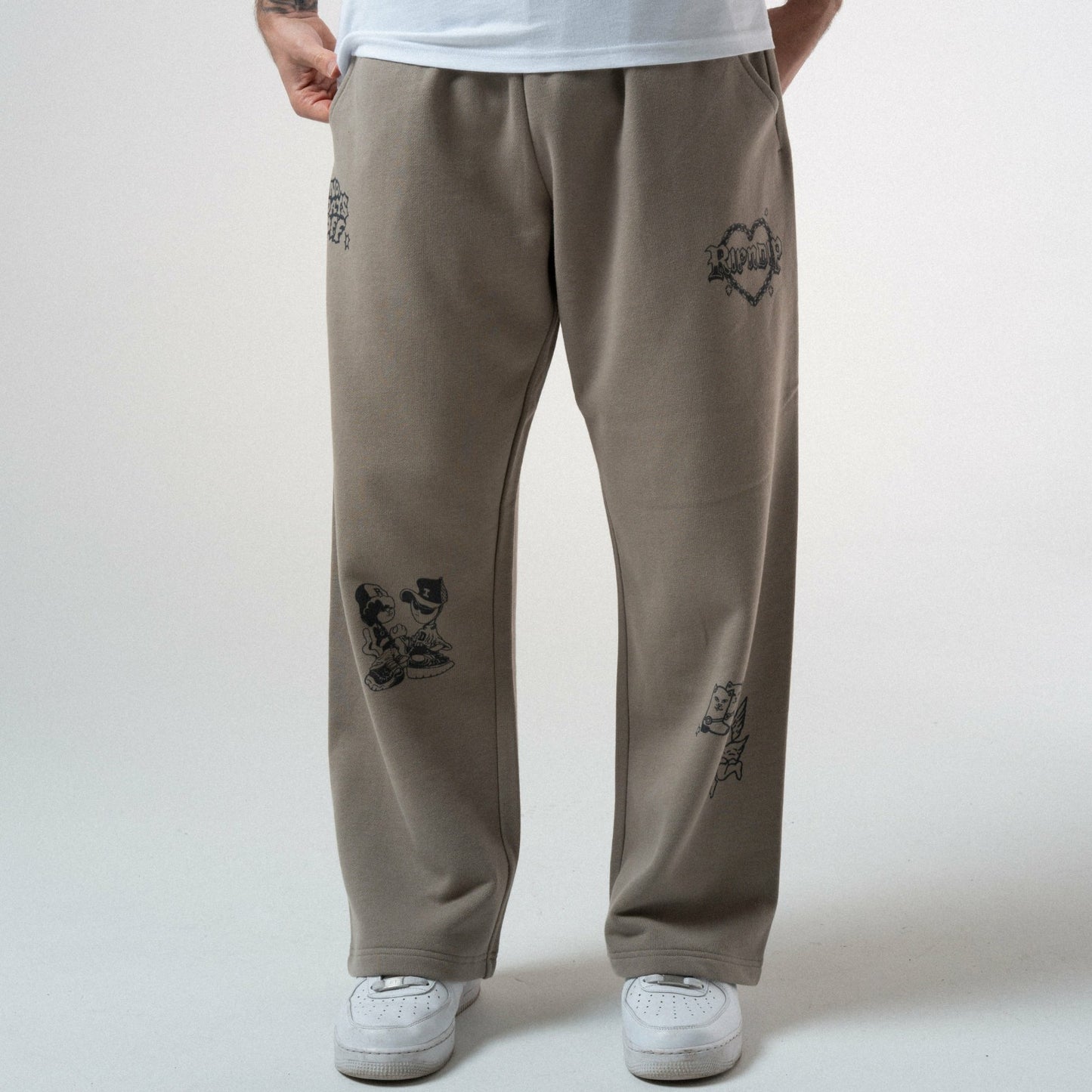 Westside Straight Leg Sweatpants (Dark Sand) - Ripndip