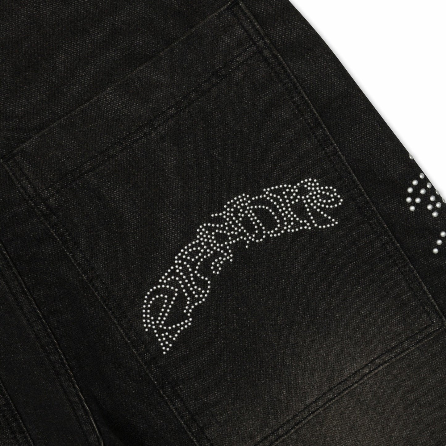 Pretty Flacko Extra Wide Leg Pants (Black Vintage Wash Denim) - Ripndip