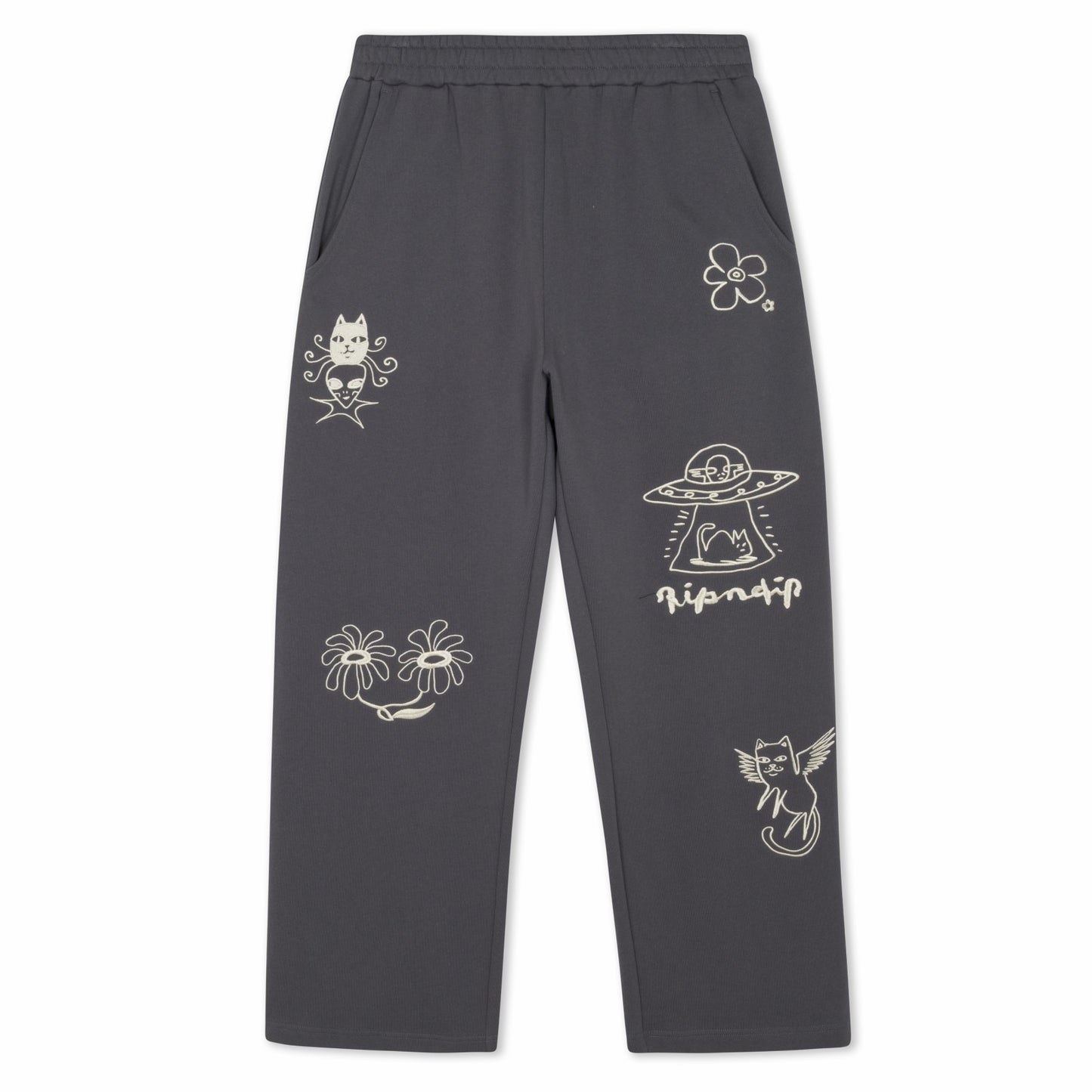 Blonded Straight Leg Sweatpants (Charcoal) - Ripndip