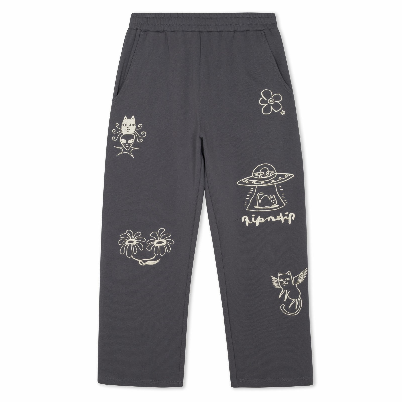 Blonded Straight Leg Sweatpants (Charcoal) - Ripndip