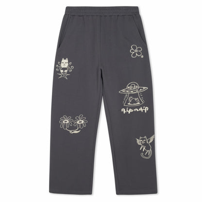 Blonded Straight Leg Sweatpants (Charcoal) - Ripndip