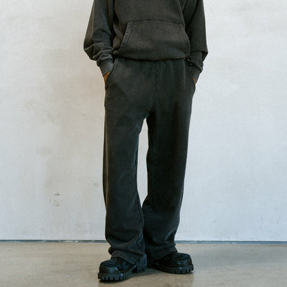 Castanza Straight Leg Sweatpants (Black Vintage Wash) - Ripndip