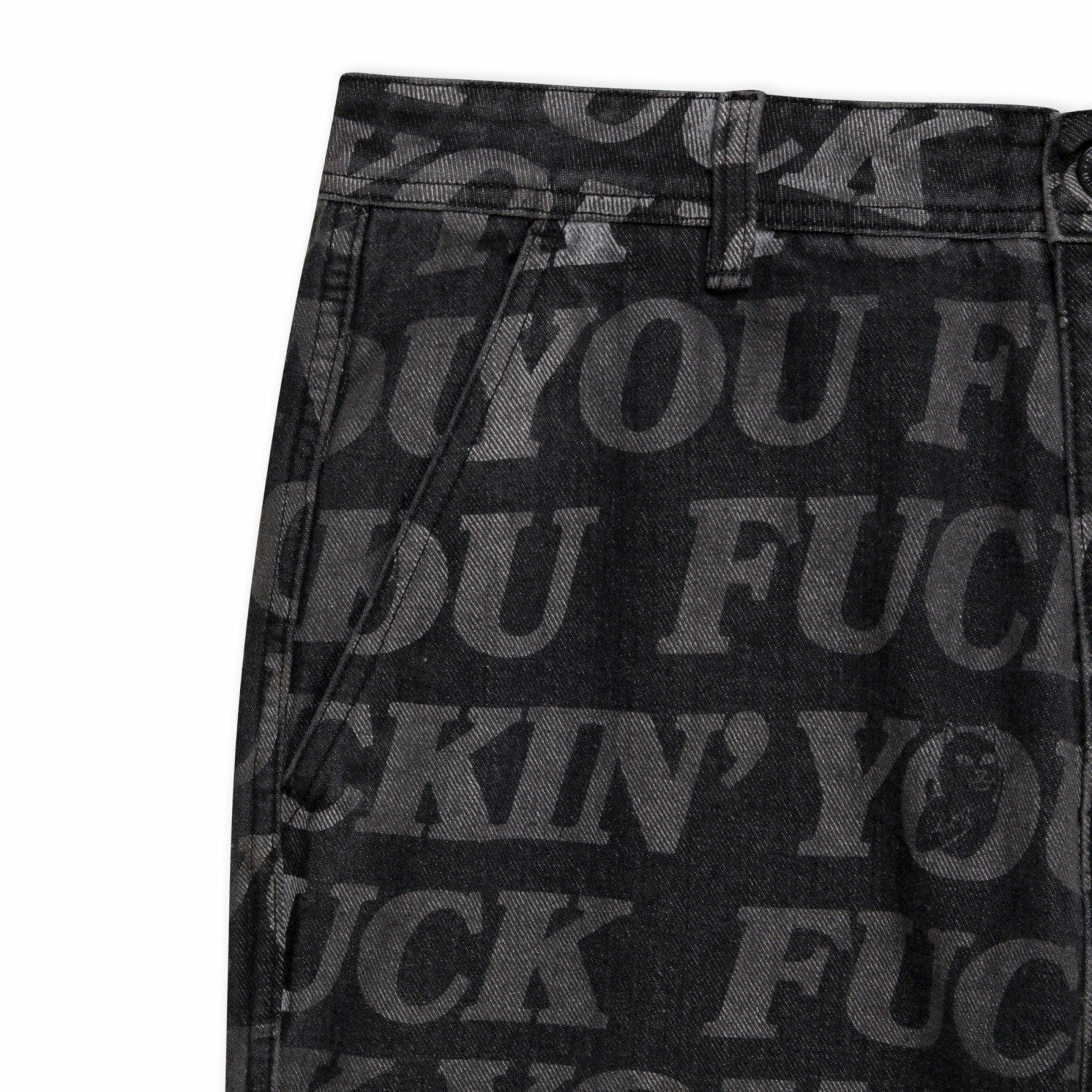 F.U.F.F. Washed Denim Pants (Black) - Ripndip