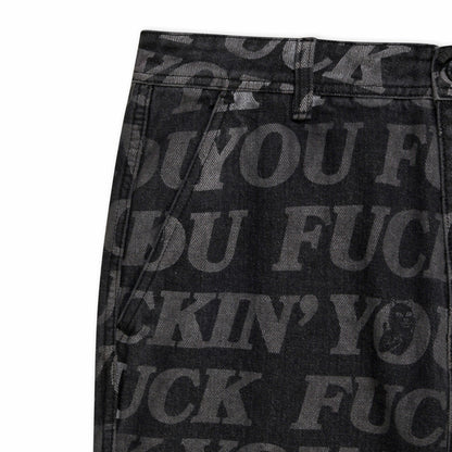 F.U.F.F. Washed Denim Pants (Black) - Ripndip