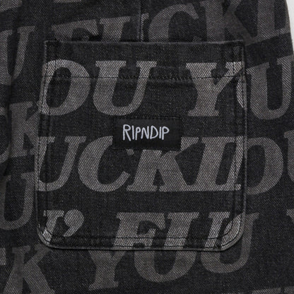 F.U.F.F. Washed Denim Pants (Black) - Ripndip