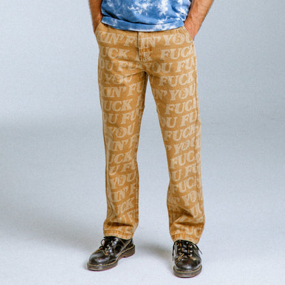 F.U.F.F. Washed Denim Pants (Light Brown Denim) - Ripndip