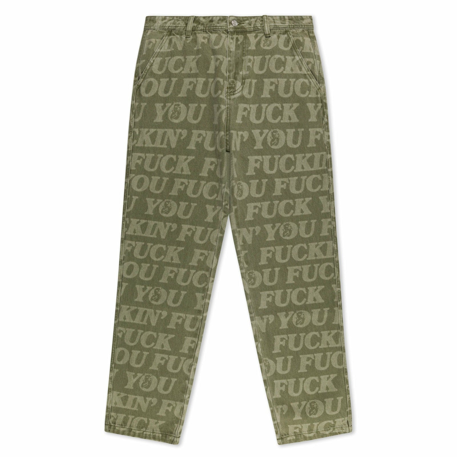 F.U.F.F. Washed Denim Pants (Light Olive Denim) - Ripndip