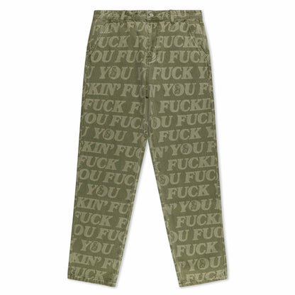 F.U.F.F. Washed Denim Pants (Light Olive Denim) - Ripndip