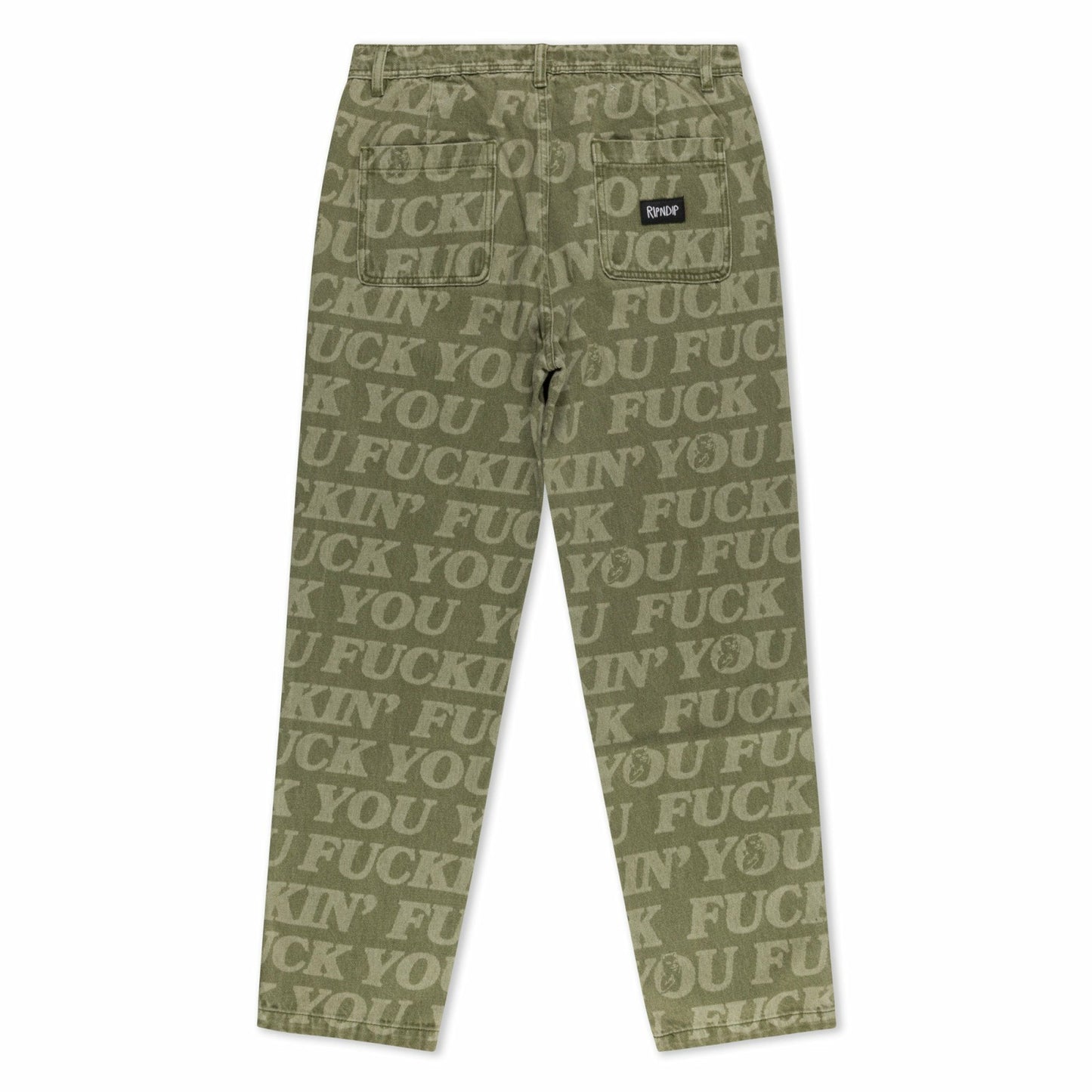 F.U.F.F. Washed Denim Pants (Light Olive Denim) - Ripndip