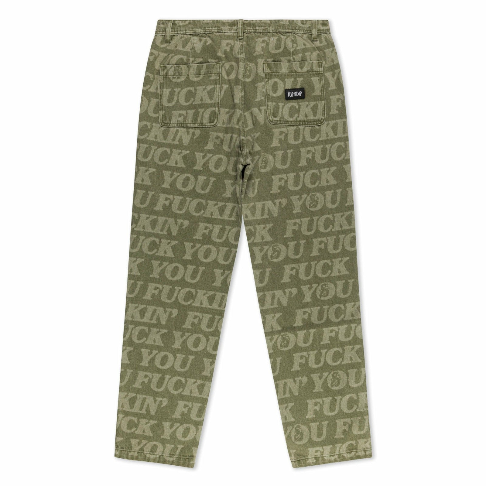F.U.F.F. Washed Denim Pants (Light Olive Denim) - Ripndip
