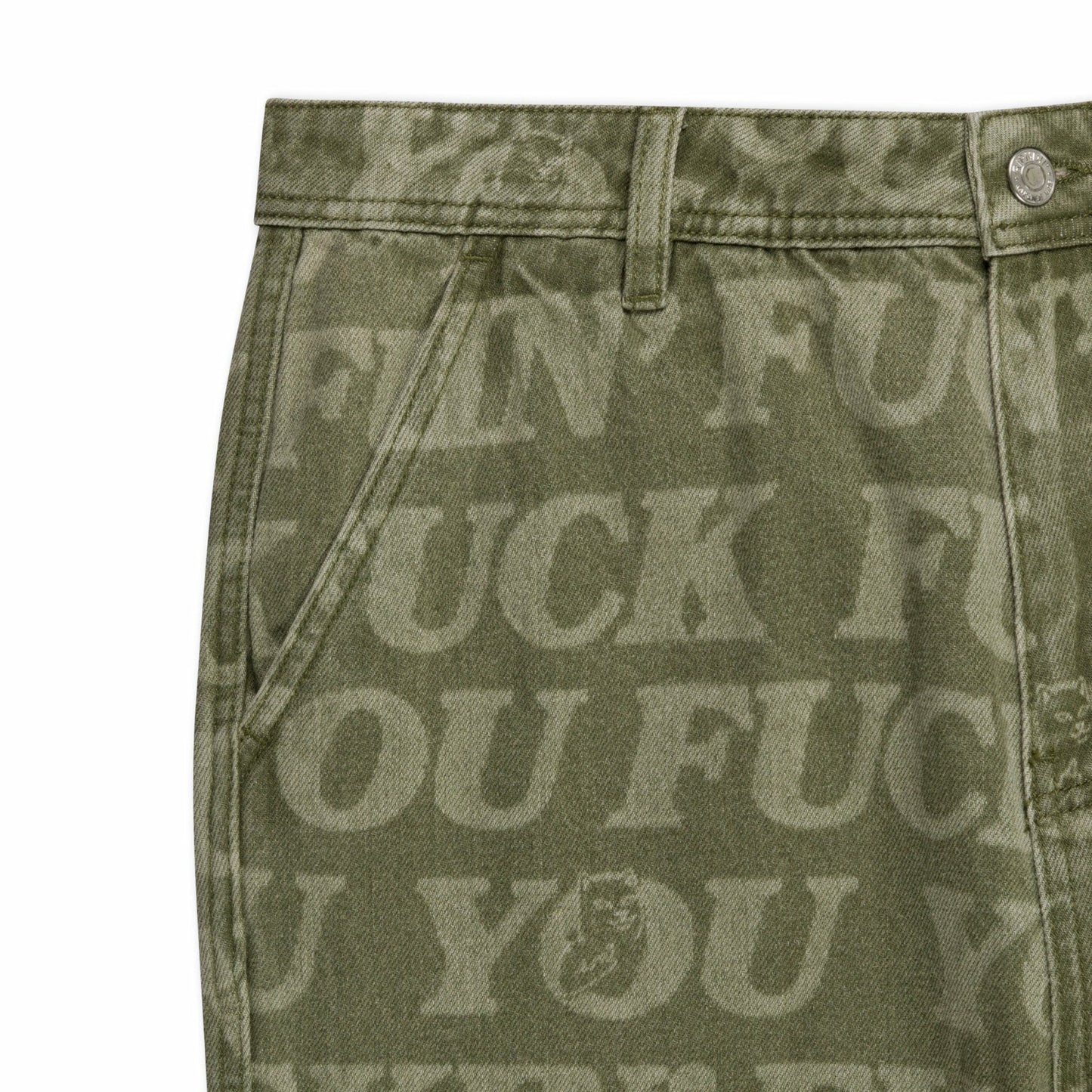 F.U.F.F. Washed Denim Pants (Light Olive Denim) - Ripndip