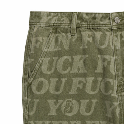 F.U.F.F. Washed Denim Pants (Light Olive Denim) - Ripndip