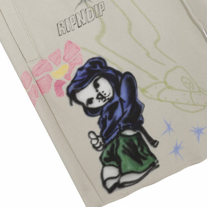 Goosebumps Raw Edge Sweat Shorts (Bone) - Ripndip