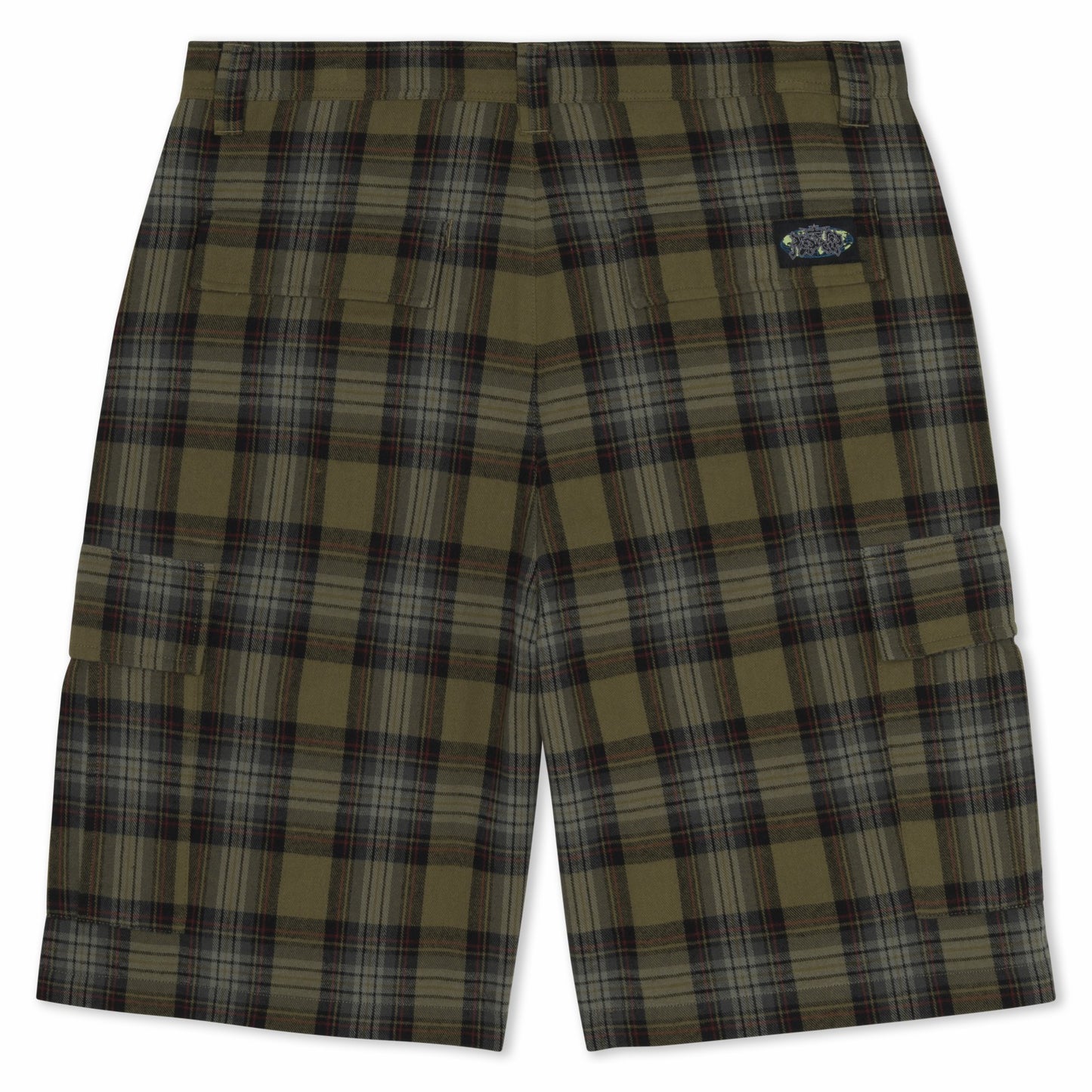 Hansen Wide Fit Cargo Shorts (Olive Plaid) - Ripndip
