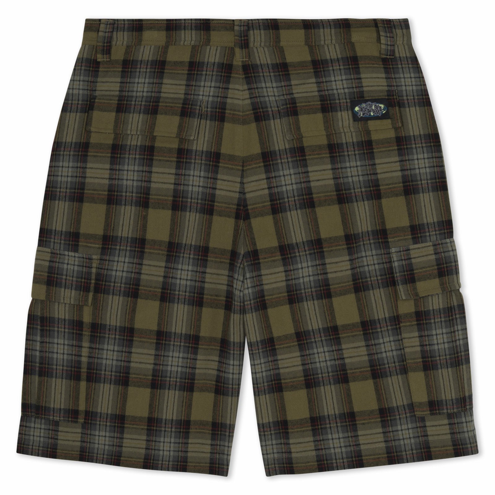 Hansen Wide Fit Cargo Shorts (Olive Plaid) - Ripndip