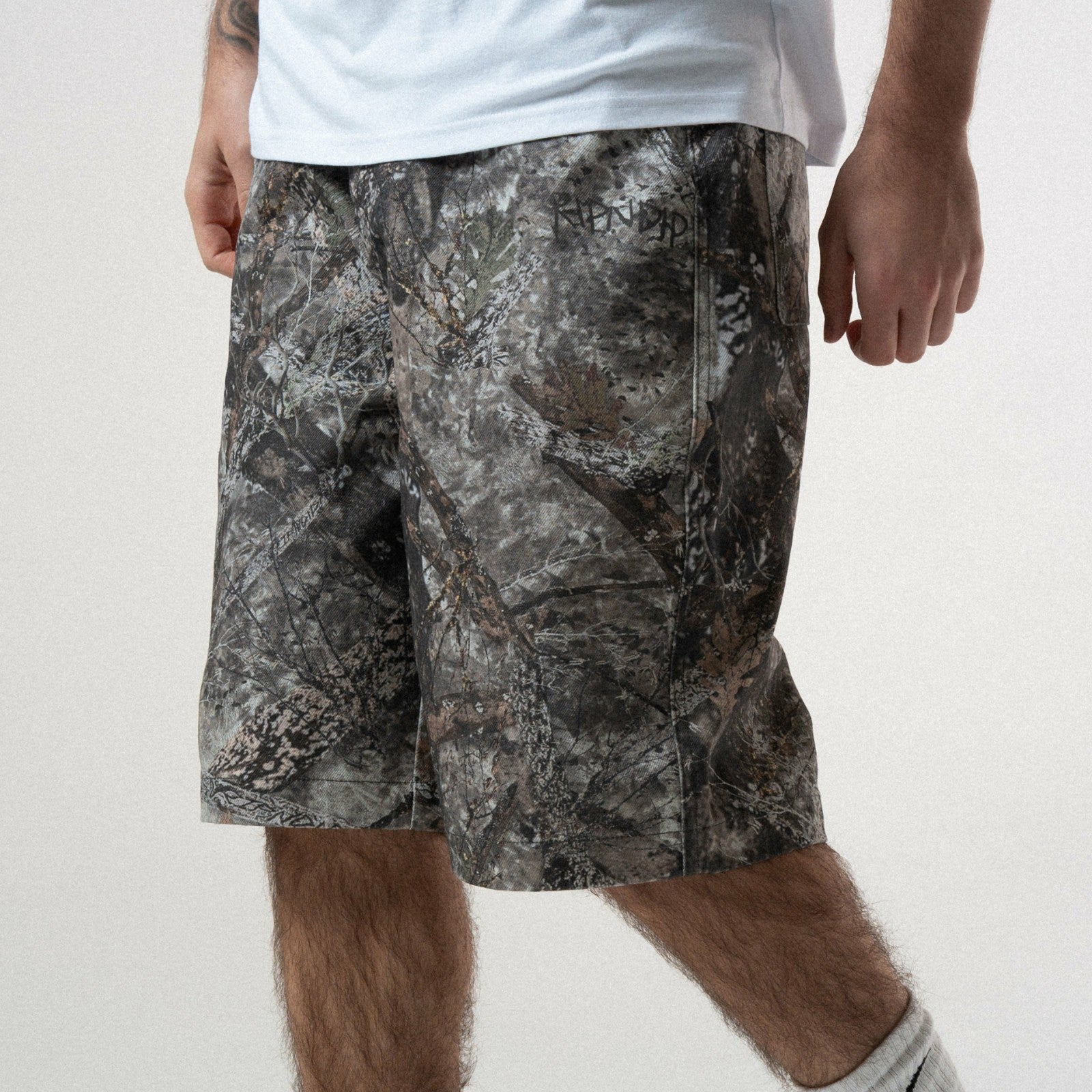 Nermal Tree Camo Baggy Denim Shorts (Nerm Tree Camo) - Ripndip