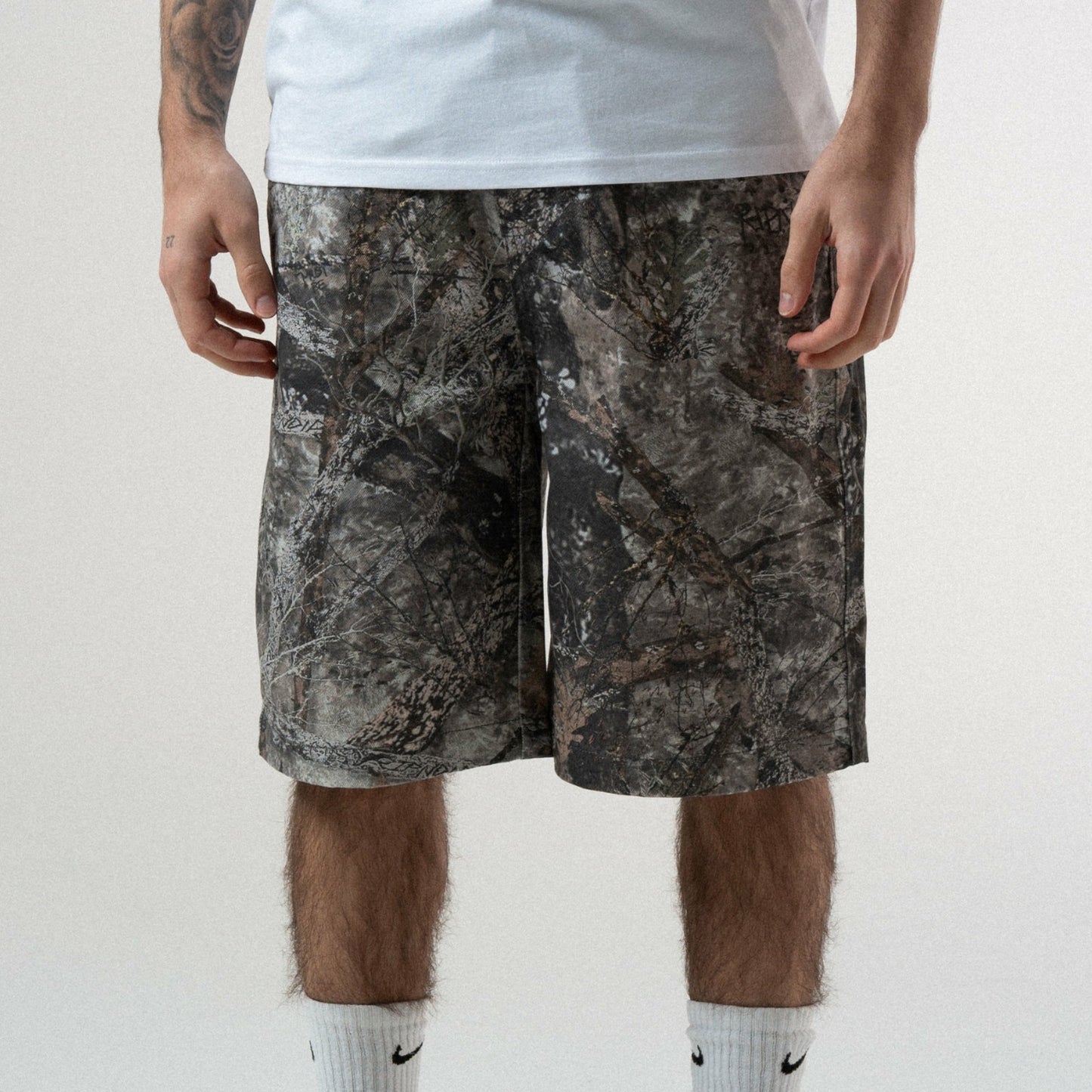 Nermal Tree Camo Baggy Denim Shorts (Nerm Tree Camo) - Ripndip